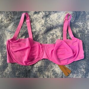 NWT SKIMS Unlined Balconette Vibrant Pink Bra Size 42DD
